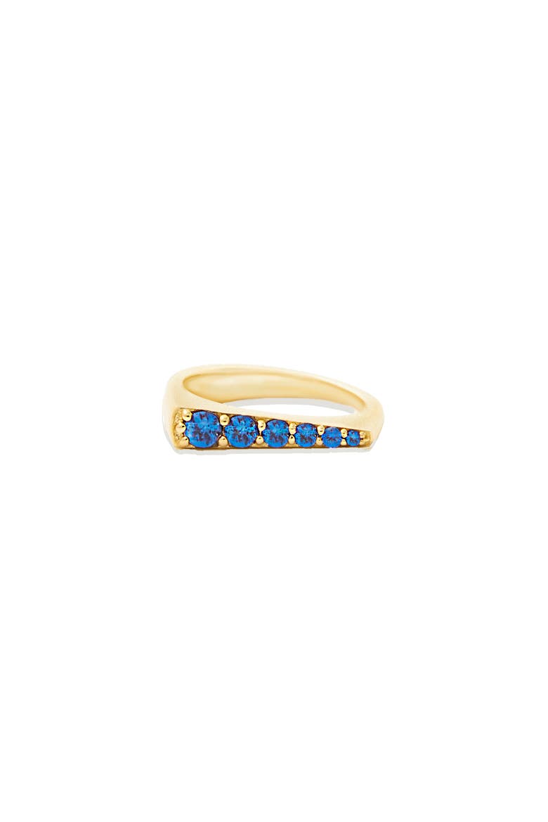 Edge Tapered Stacking Ring, Main, color, Blue Sapphire-Gold
