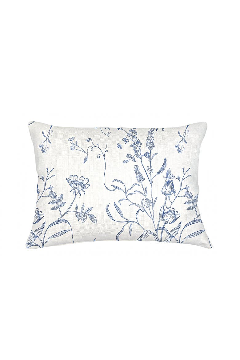 English Garden Linen Pillow with Down Insert, Main, color, Blue