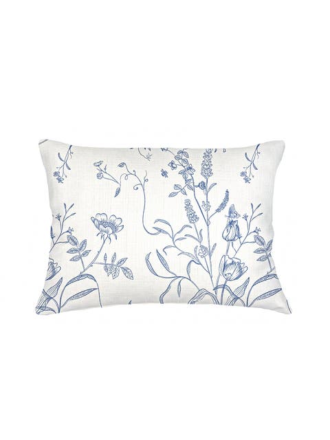 English Garden Linen Pillow with Down Insert