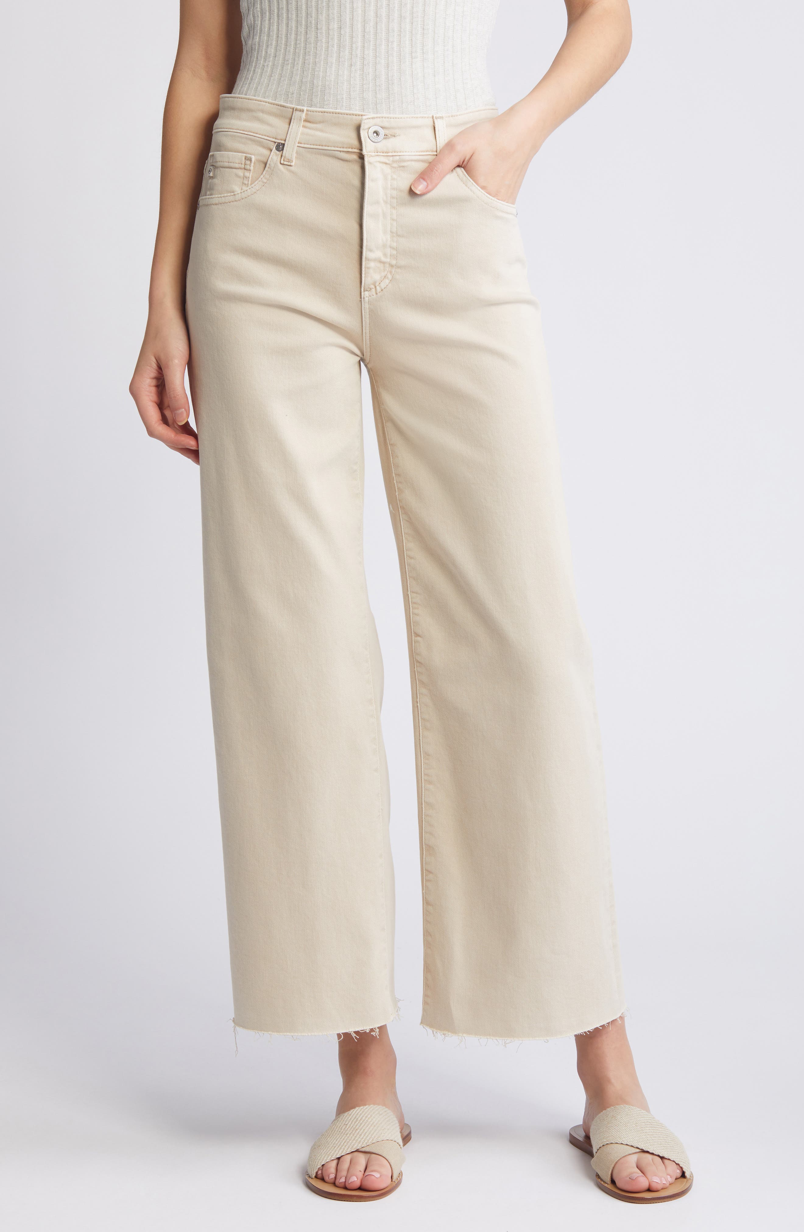 Saige Mid Rise Ankle Wide Leg Jeans