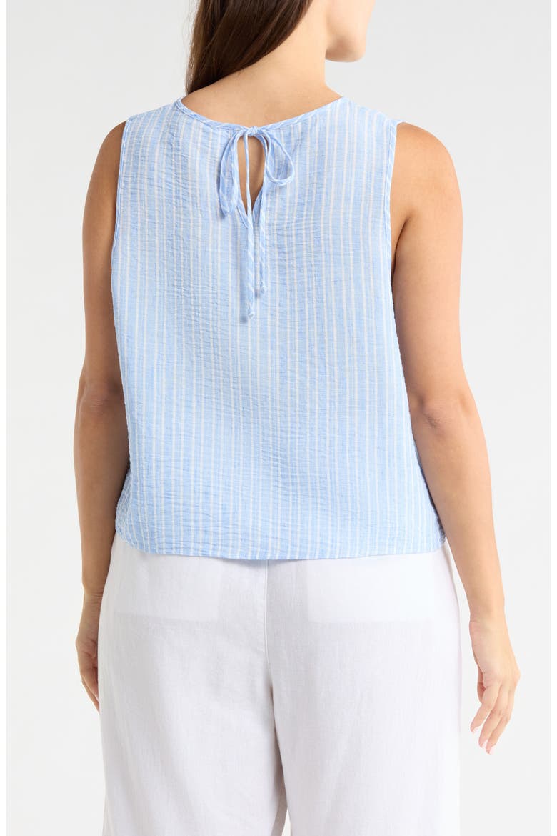 Stripe Sleeveless Cotton Top, Alternate, color, CHAMBRAY
