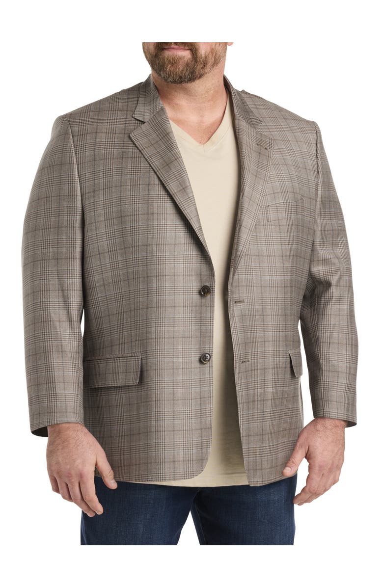 Oak Hill Premium by DXL Houndstooth Sport Coat, Main, color, Tan