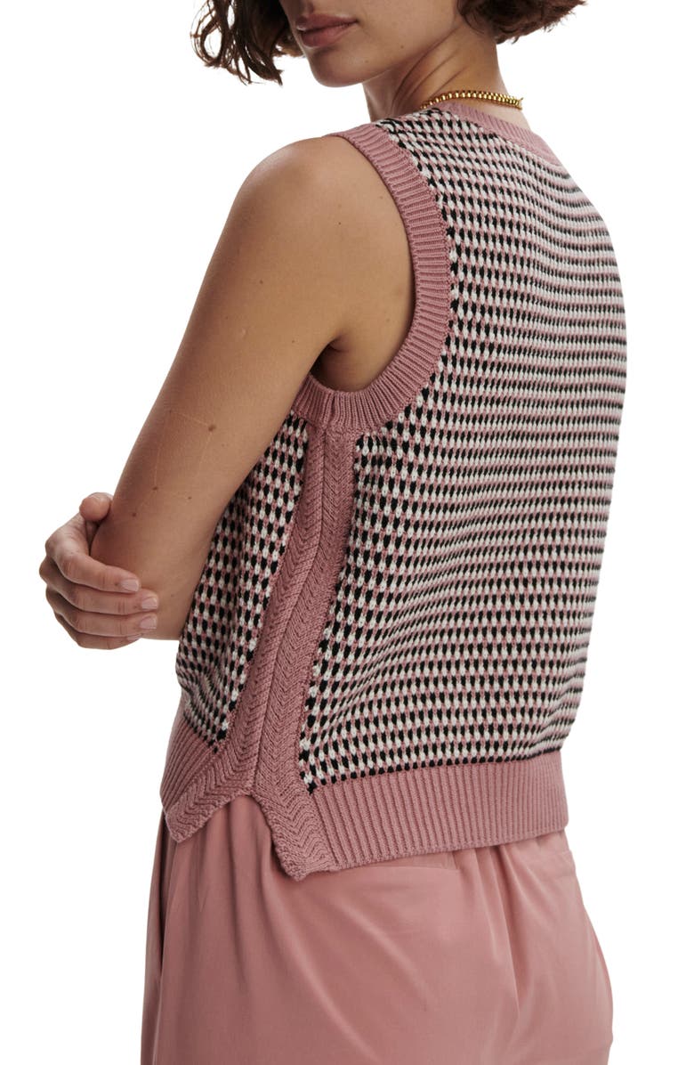 Varley Knowles Textured Cotton Vest, Alternate, color, Woodrose Multi Stitch