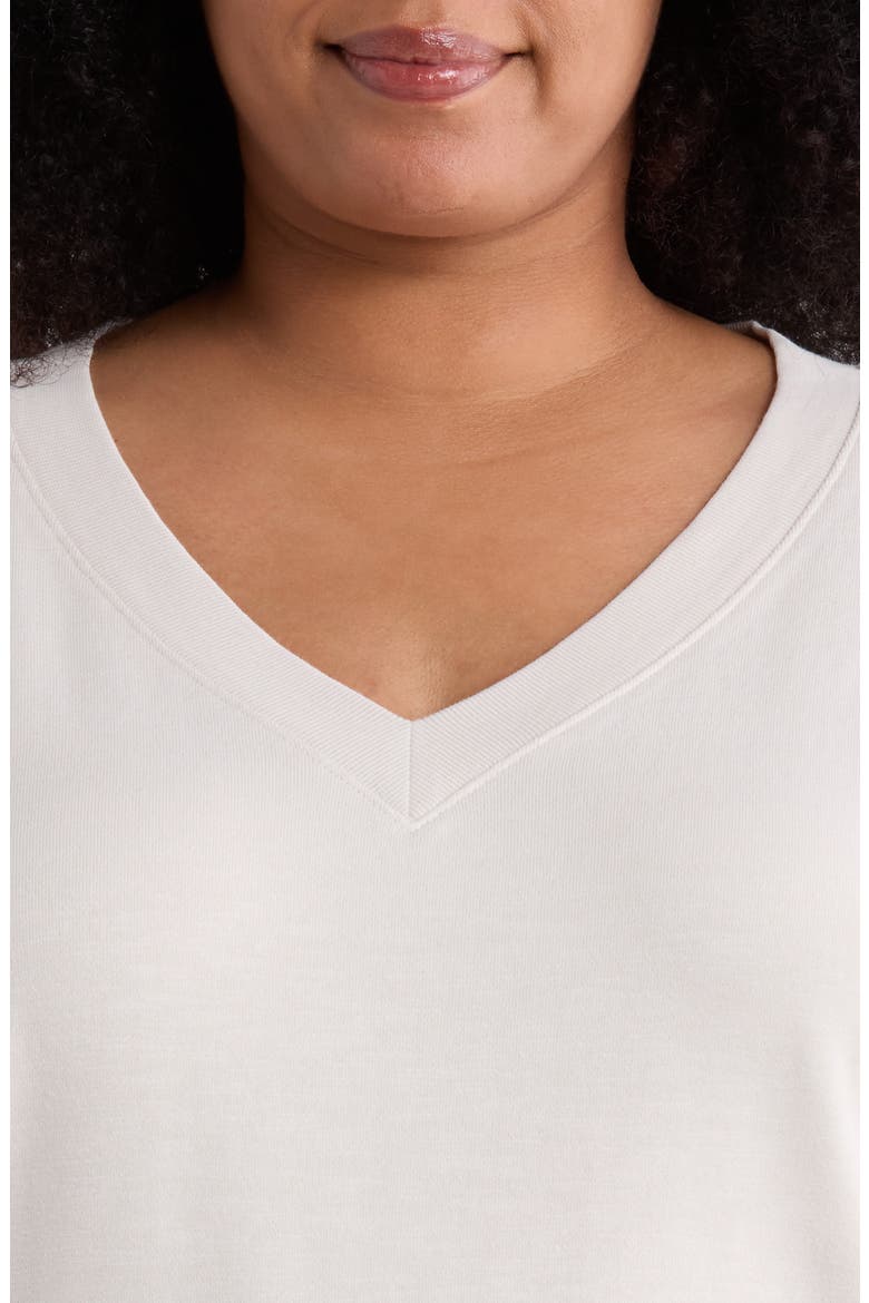 V-Neck Organic Cotton Sweatshirt, Alternate, color, PLASTER