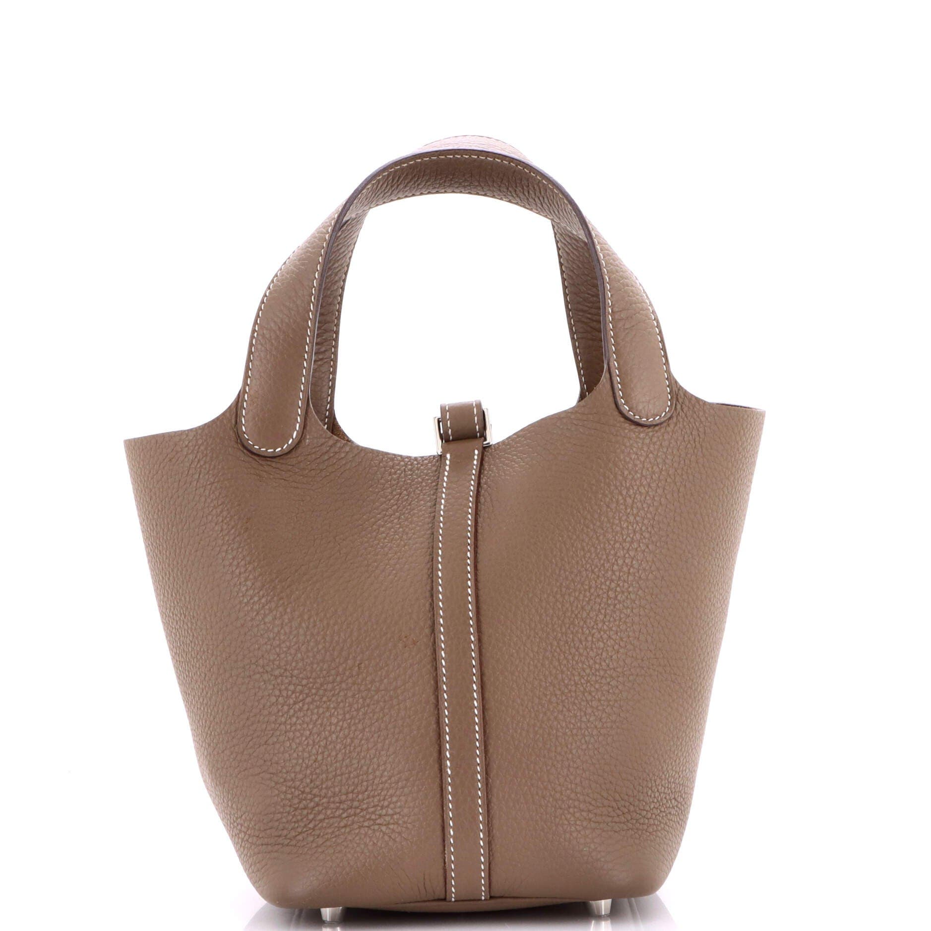 Pre-Owned Hermes Picotin Lock Bag Clemence PM, Alternate, color, Etoupe