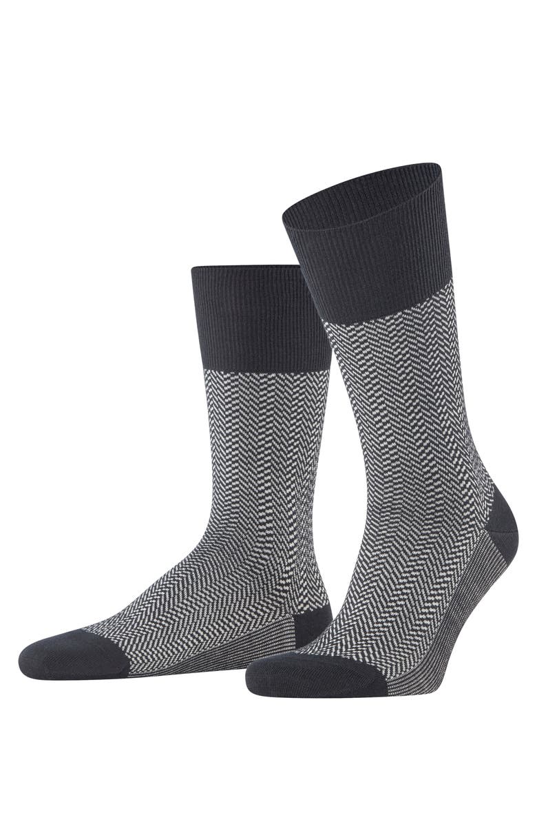 Falke Airport Herringstripe Socks, Main, color, Black