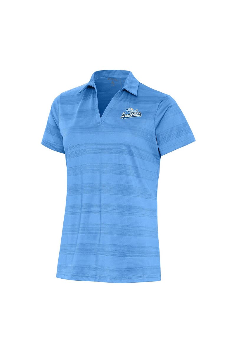 ANTIGUA Women's Antigua Powder Blue Aberdeen IronBirds Compass Polo, Main, color, 