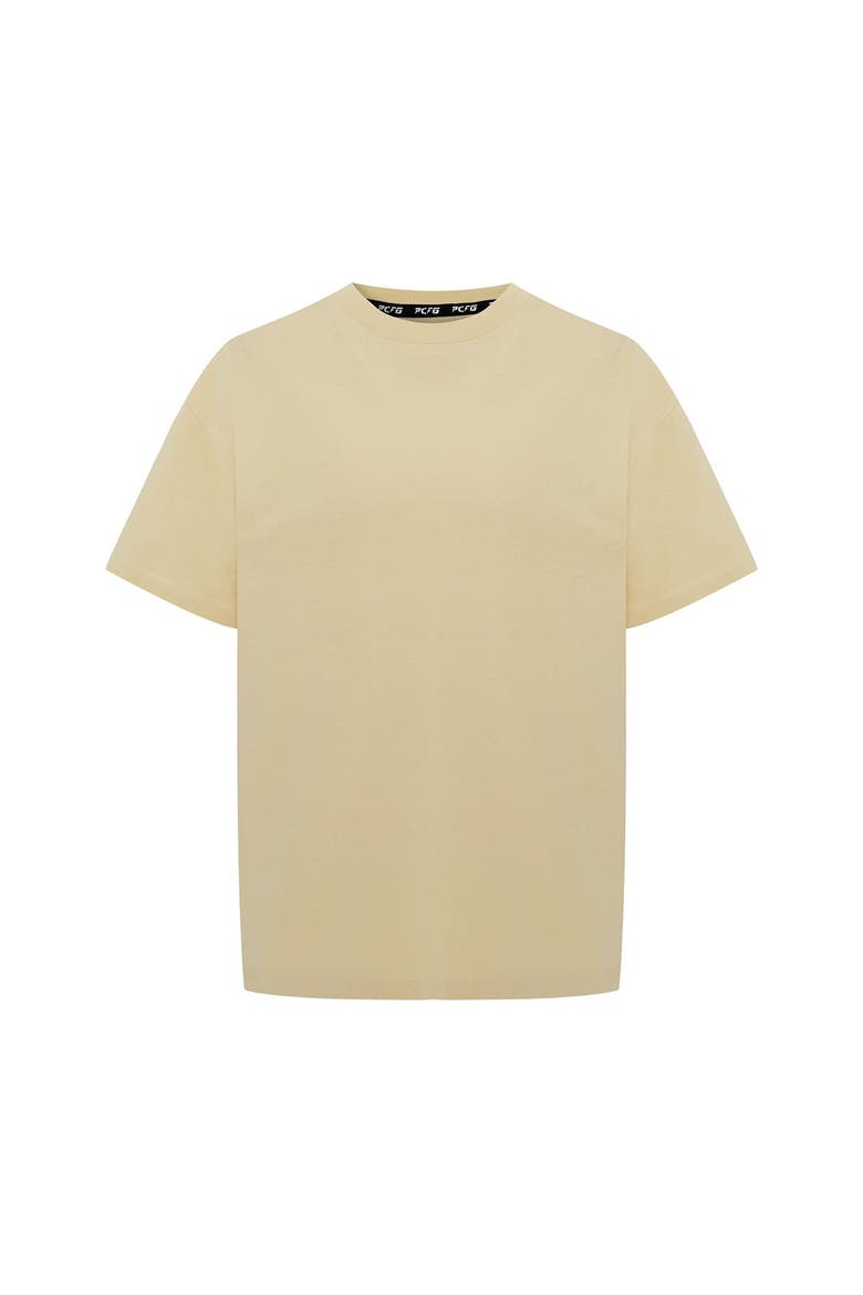 Cotton Destroyed Logo Tee, Main, color, Chino Green