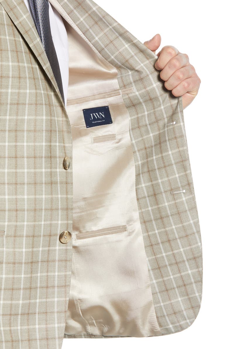 John W. Nordstrom<sup>®</sup> Traditional Fit Check Wool Blend Sport Coat, Alternate, color,