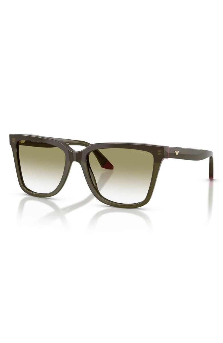 Emporio Armani 55mm Irregular Sunglasses, Alternate, color, Shiny Opal Green/ Bordeaux