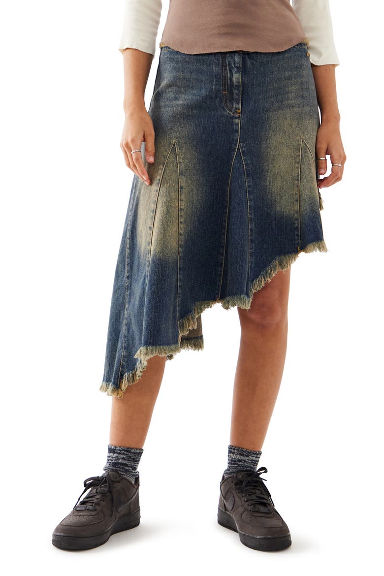 Asymmetric Denim Skirt, Main, color, LIGHT VINTAGE