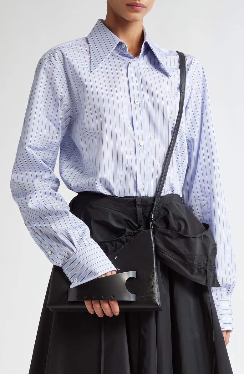 Maison Margiela Small Snatched Leather Shoulder Bag, Alternate, color,