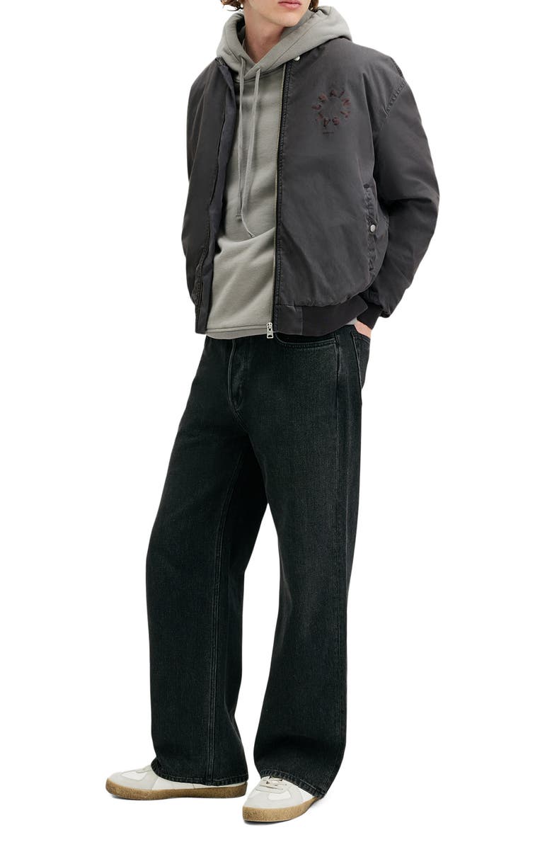 AllSaints Tierra Padded Shoulder Bomber Jacket, Alternate, color, Carter Grey