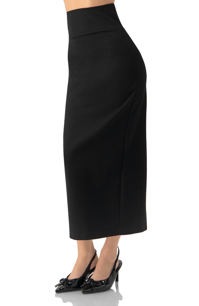 IVONNE Midi Pencil Skirt with Back Slit, Alternate, color, Black