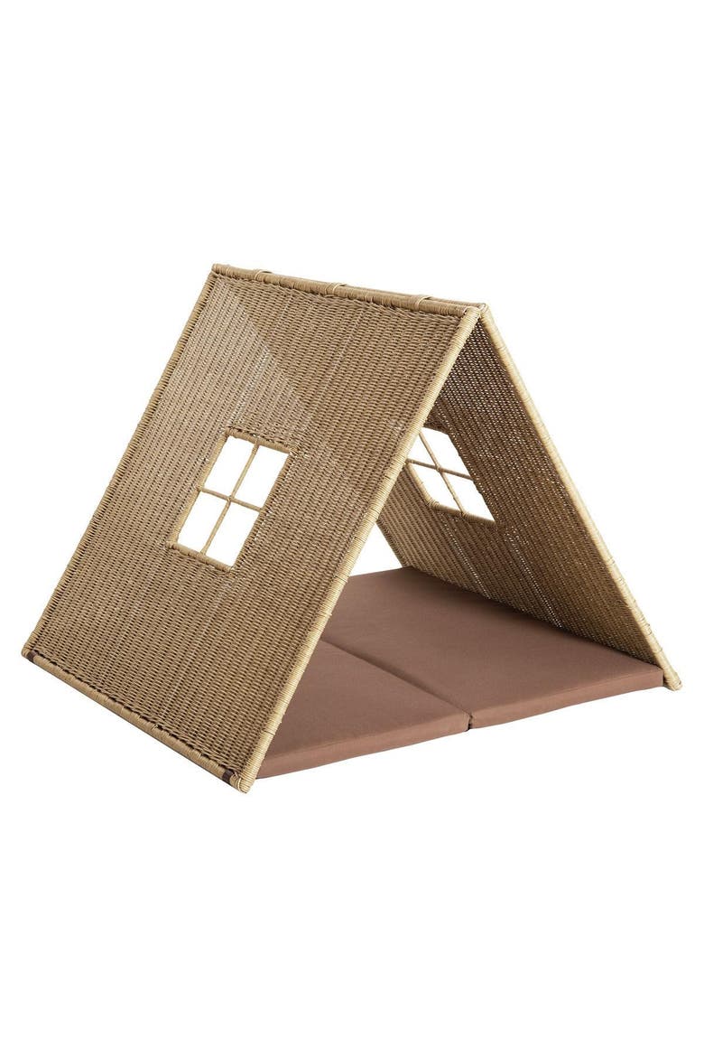 Wicker House Tent, Main, color, Brown