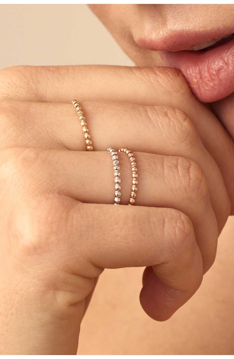 Oradina 14K Gold Have a Ball Stack Ring, Alternate, color, White Gold