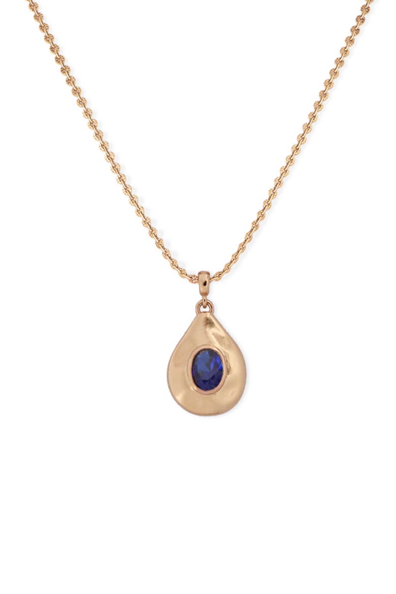 Fig Pendant Necklace, Main, color, Gold & Blue