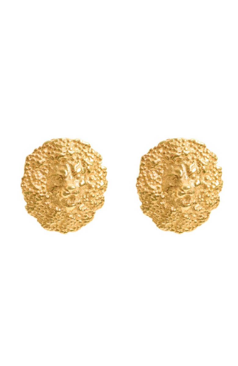 Freya Rose Lion Studs, Main, color, Gold