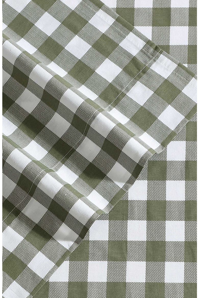 Preston Check Cotton Percale Sheet Set, Alternate, color, GREEN MULTI