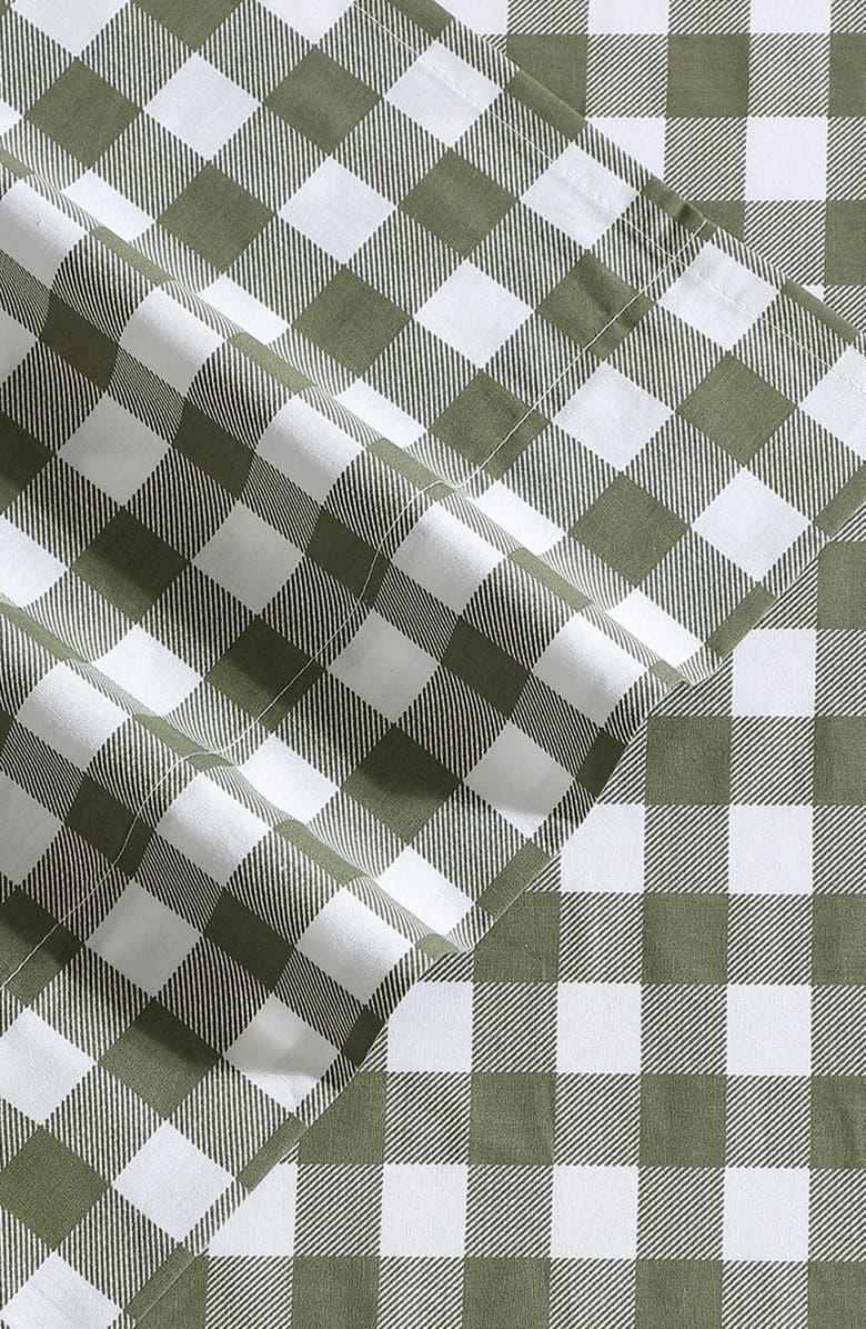 Eddie Bauer Preston Check Cotton Percale Sheet Set, Alternate, color, Green Multi