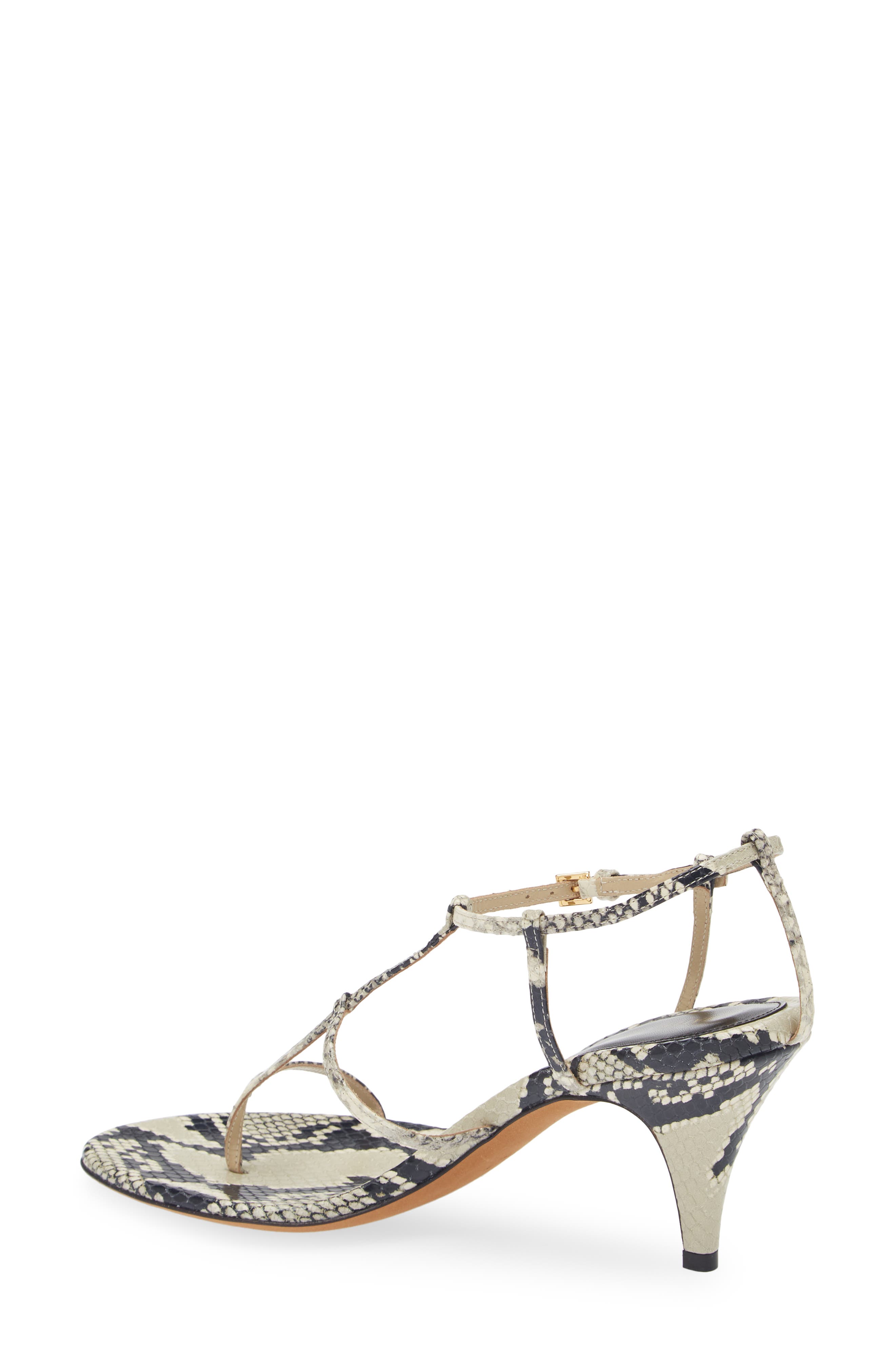 Khaite Jones Asymmetric T-Strap Sandal, Alternate, color, 