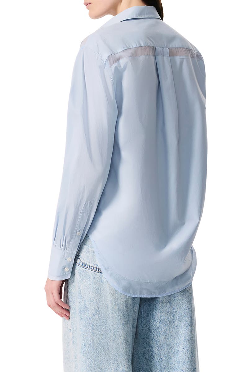 rag & bone Maxine Mixed Media Button-Up Shirt, Alternate, color, Light Blue