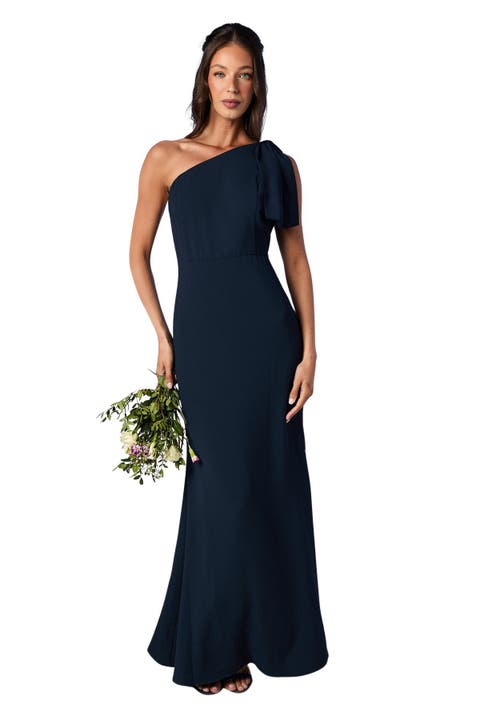 Honoured Bow One Shoulder Maxi Dress