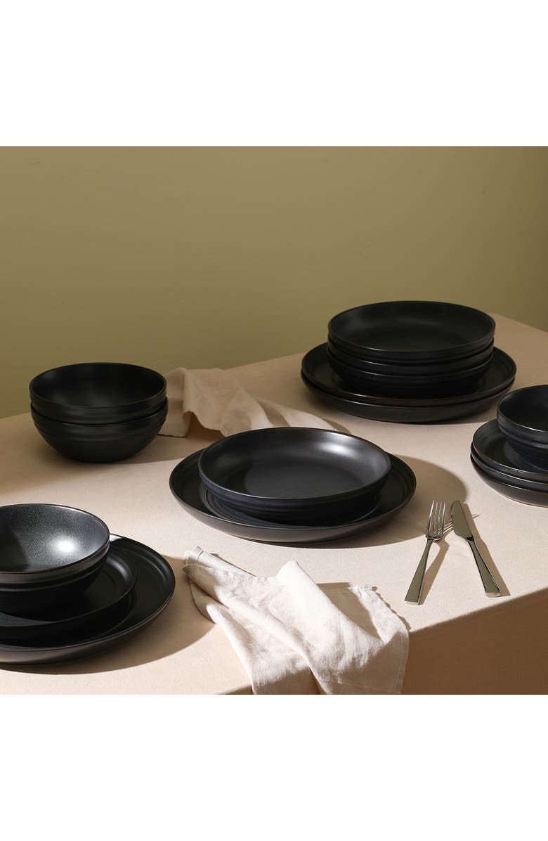 Stone Lain Elio Stoneware 4-Piece Pasta Bowl Set, Alternate, color, Black