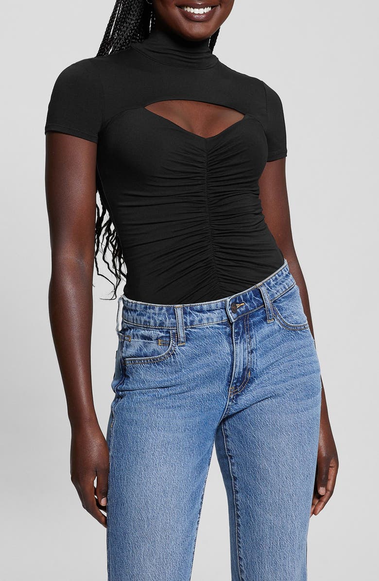 GUESS Brienna Cutout Jersey Top, Main, color, 