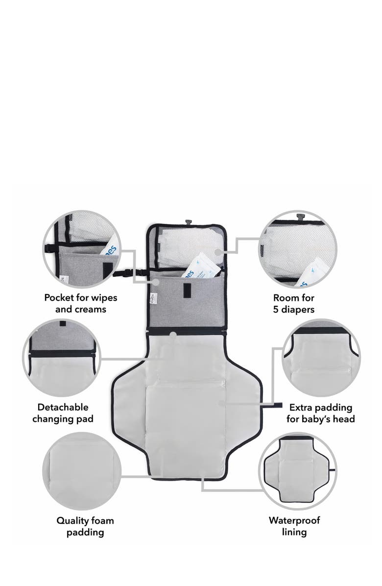 Comfy Cubs Portable Large Changing Pad, Alternate, color, Solid Grey