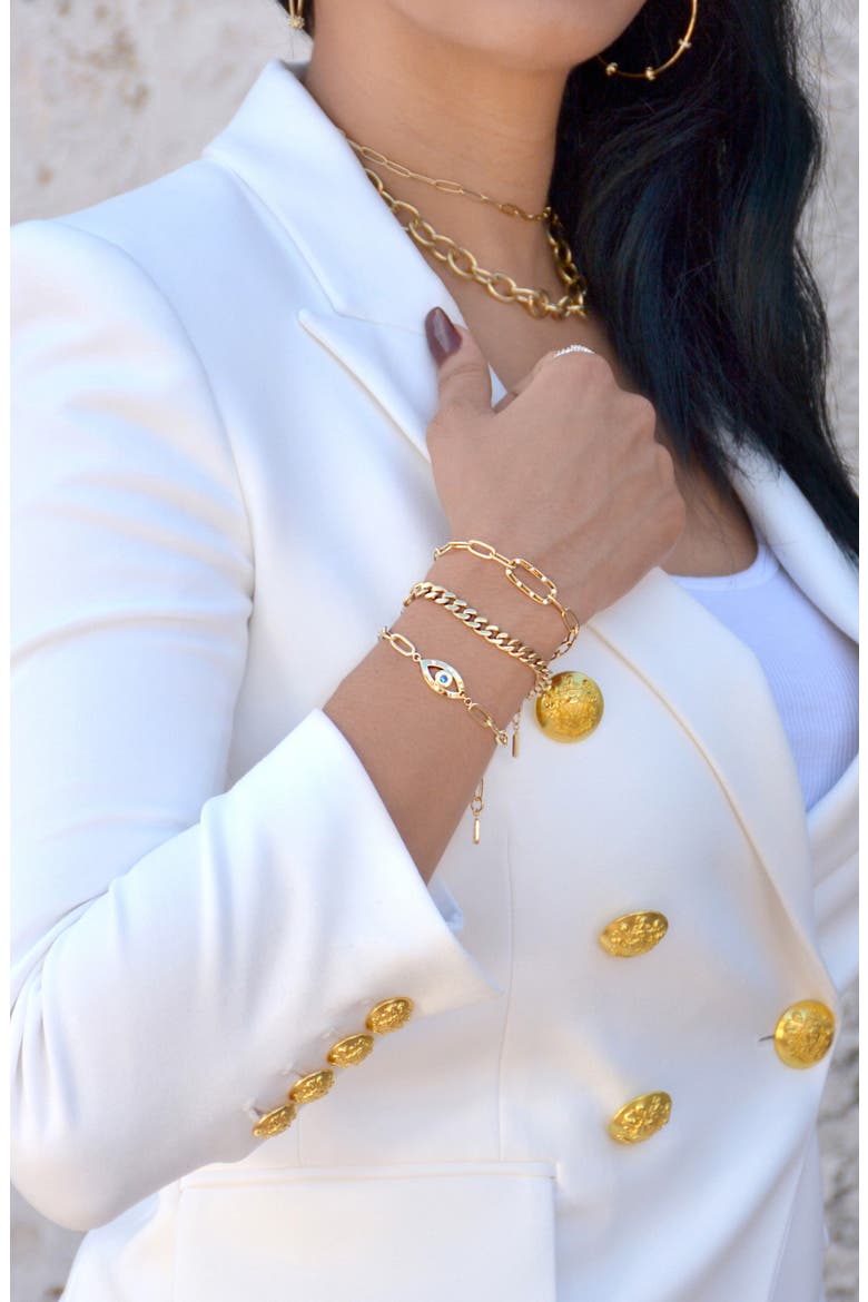 Miami Chain Bracelet, Alternate, color, GOLD