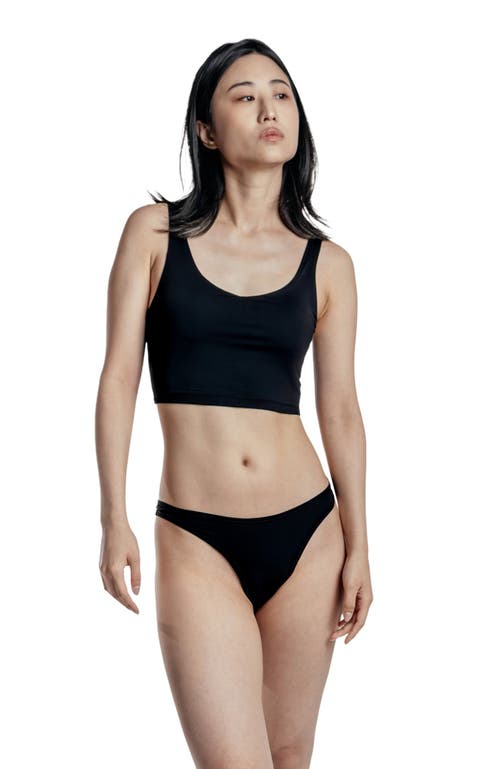 Cheeky Cherry Leakproof Everyday Liner Ultra Smooth Dipped Thong Ii In Black