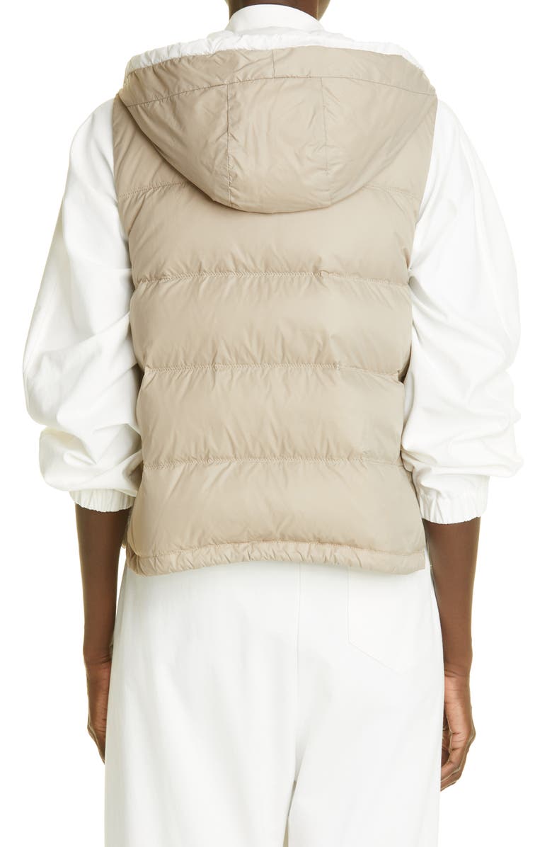 Brunello Cucinelli Bruno Cucinelli Hooded Down & Feather Fill Vest, Alternate, color,