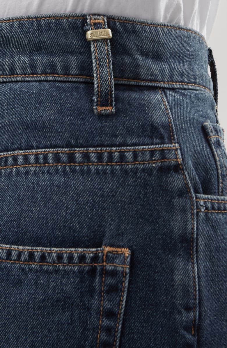 ST. JOHN Paseo Nonstretch Denim Wide Leg Jeans, Alternate, color, Dark Indigo