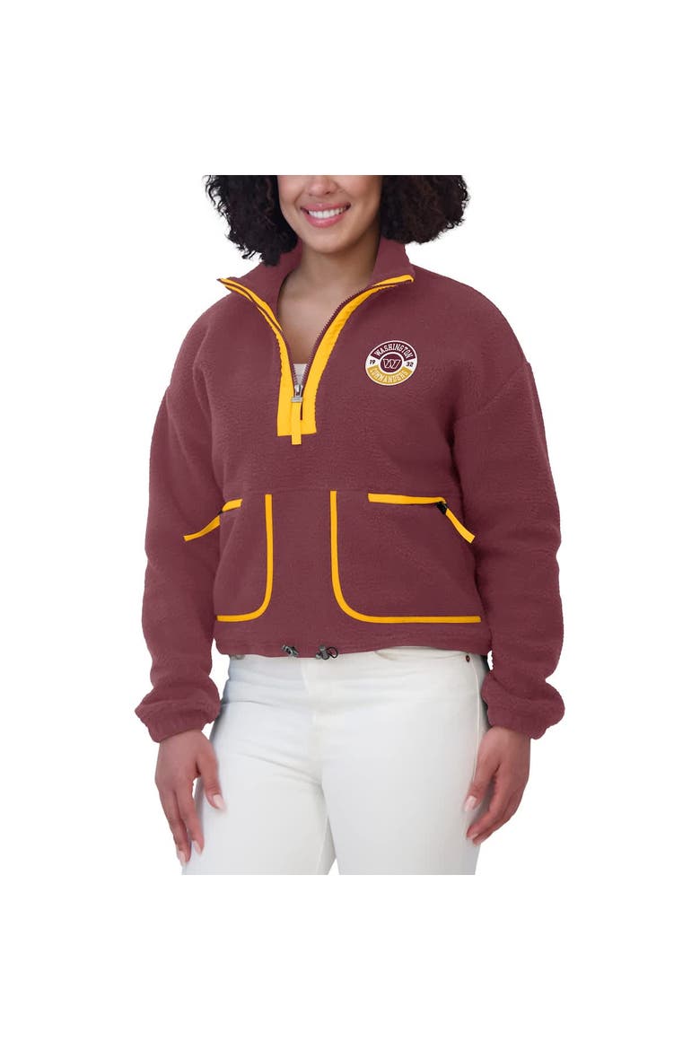 Women's WEAR by Erin Andrews Burgundy Washington Commanders Polar Fleece Half-Zip Jacket, Alternate, color, Burgundy