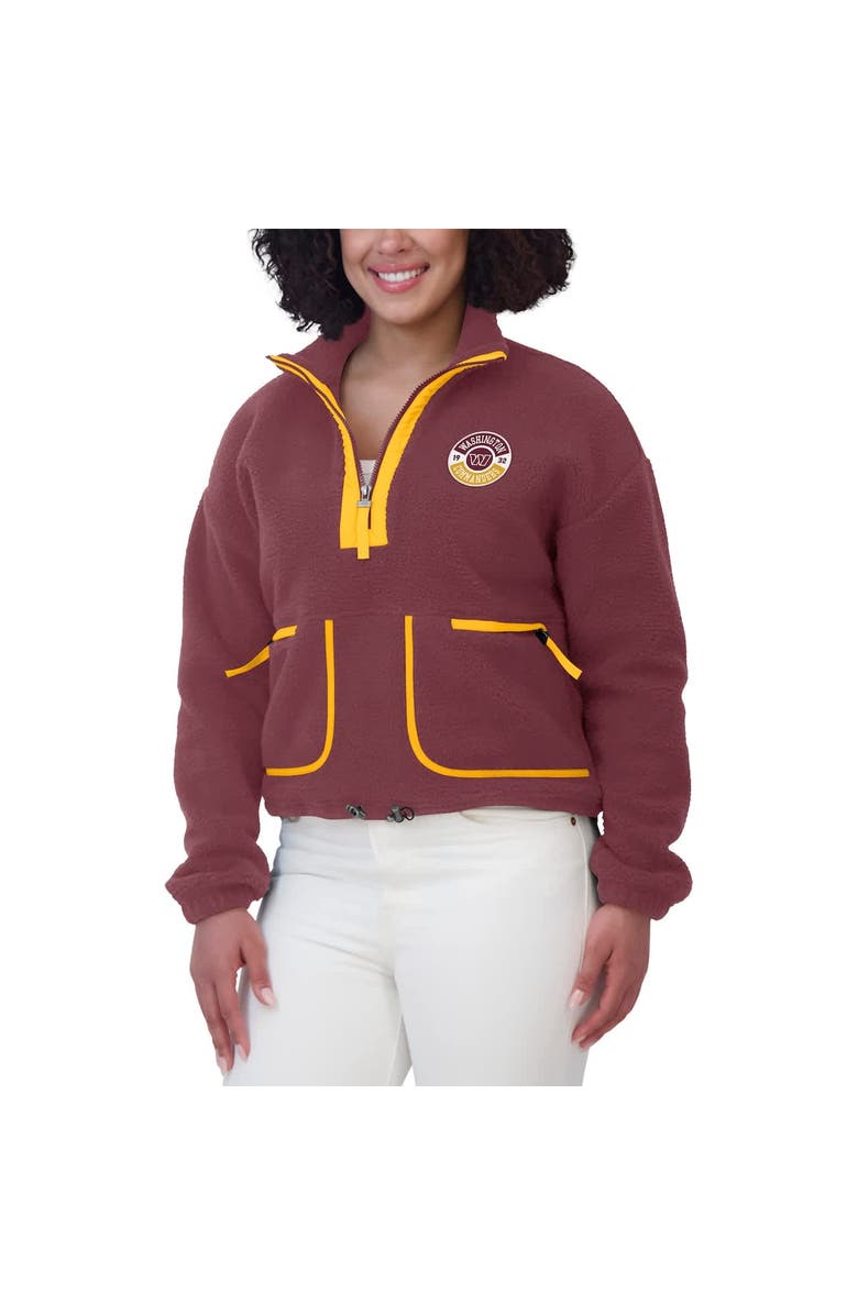 WEAR by Erin Andrews Women's WEAR by Erin Andrews Burgundy Washington Commanders Polar Fleece Half-Zip Jacket, Alternate, color, Burgundy