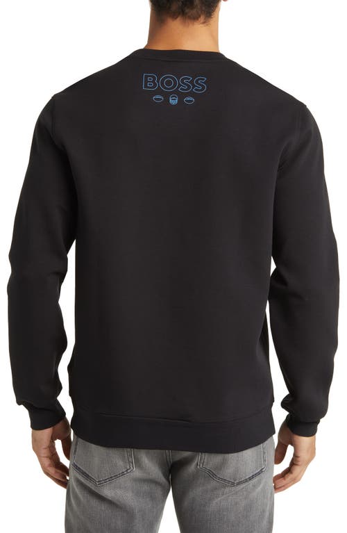 Shop Hugo Boss Boss X Nfl Crewneck Sweatshirt In Los Angeles Chargers Black