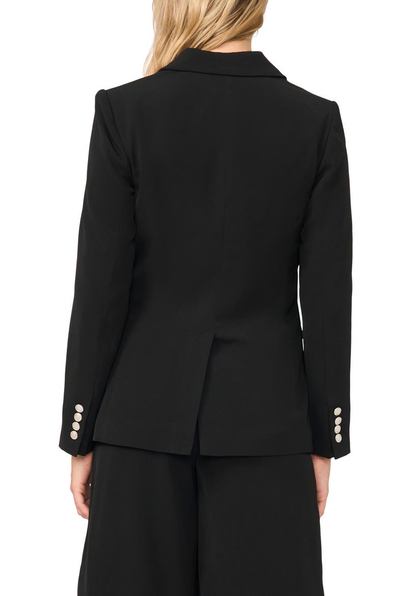 Double Breasted Blazer, Alternate, color, RICH BLACK