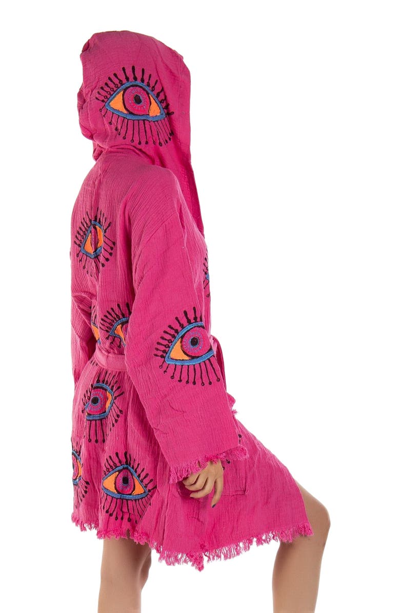 Forever & Always Shoes Imogen - Handmade Hooded Cotton Kimono, Alternate, color, Fuchsia