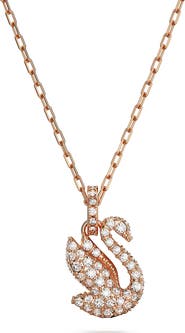 Swarovski Pavé Crystal Swan Pendant Necklace