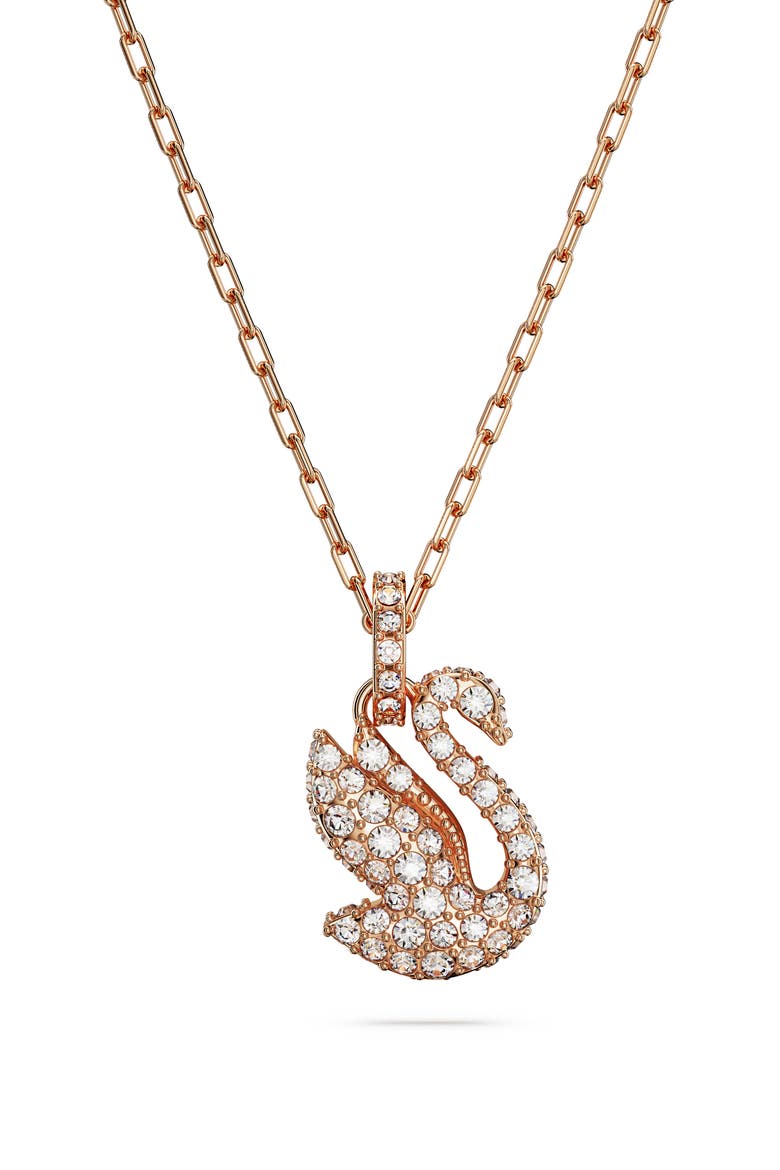 Pavé Crystal Swan Pendant Necklace video