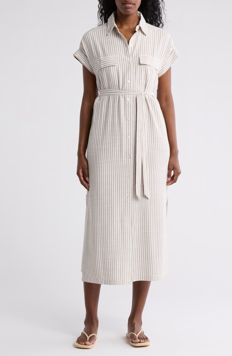 MAX STUDIO Stripe Shirtdress, Main, color,
