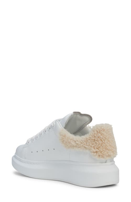 Alexander Mcqueen Mcqueen Oversize Genuine Shearling Trim Sneaker In White