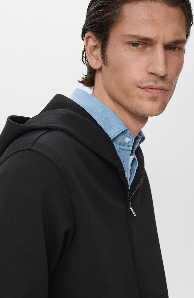 MANGO Zip-Up Hoodie, Alternate, color, Black