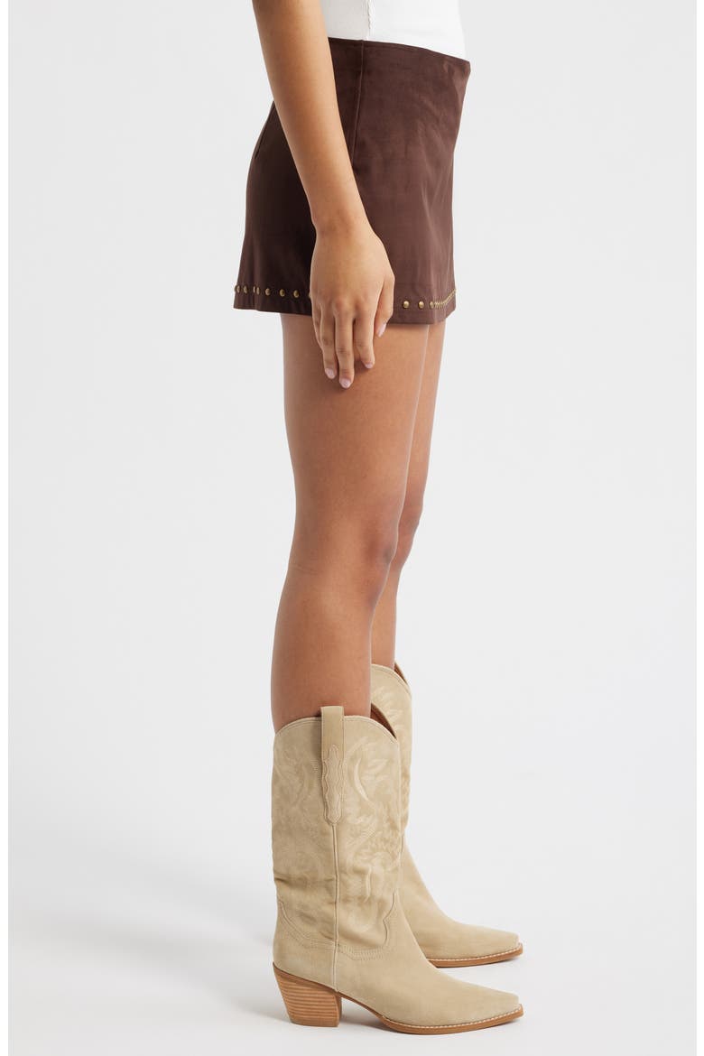 Faux Suede Skort, Alternate, color, COFFEE BEAN