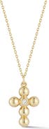 Ember Fine Jewelry 14K Gold Diamond Beaded Cross Pendant
