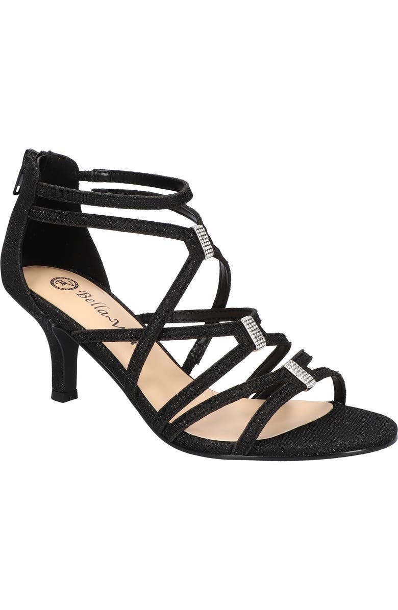Bella Vita Karlette Sandal, Main, color, Black Glitter