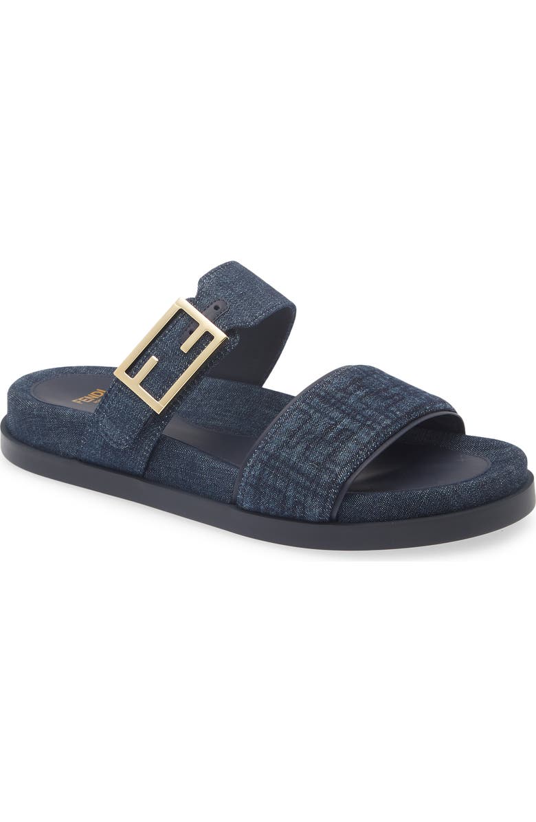 Fendi Feel Footbed Slide Sandal, Main, color, Blue