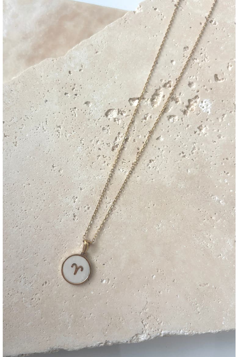 Zodiac Pendant Necklace, Alternate, color, WHITE - ARIES