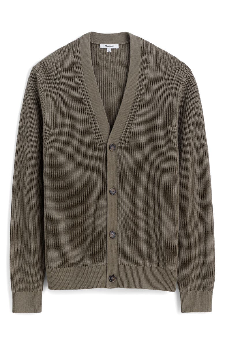 Madewell Cotton Shaker Stitch Cardigan, Alternate, color, Pressed Sage